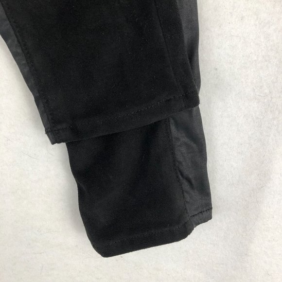 7 For All Mankind Women's Size 26 Black Mixed Media Faux Suede Zip Skinny Pants - Picture 3 of 13